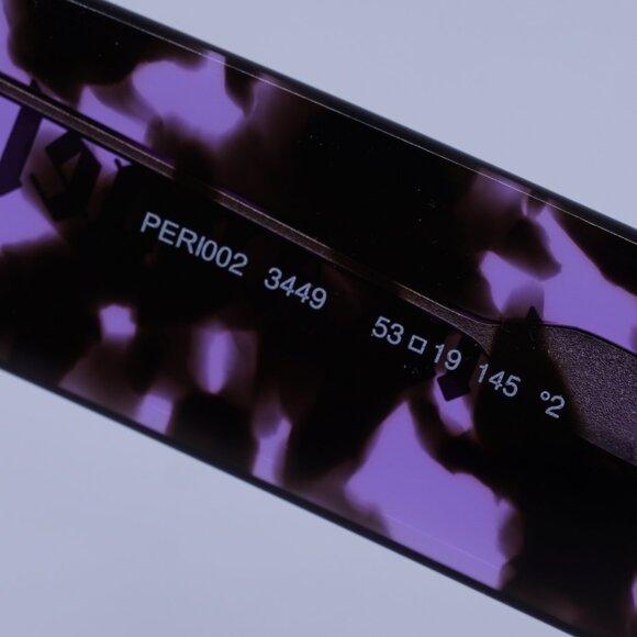 Palm Angels PERI002 PALM 3449 Sunglasses Purple Rectangle Frame, Blue Lenses - Picture 9 of 10